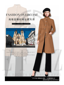 時(shí)尚駝色女職業(yè)裝OL大衣制服設(shè)計(jì)圖201