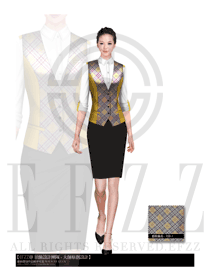 時尚馬甲款西餐廳領(lǐng)班服裝款式設(shè)計圖082
