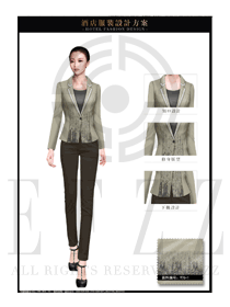 新款淺黃色女款中餐服務(wù)員制服設(shè)計(jì)圖1973