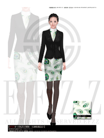 時尚鳳眼長袖女款酒店經(jīng)理服裝設(shè)計圖443