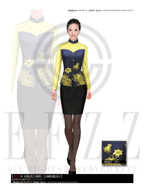 亮黃色酒店中餐女款服務(wù)員制服設(shè)計(jì)圖1718