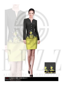 原創(chuàng)制服設(shè)計(jì)女秋冬職業(yè)裝服裝款式圖1070