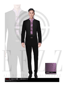 原創(chuàng)制服設(shè)計黑色男款酒店大堂服裝款式圖653