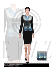原創(chuàng)制服設計淺灰色女款酒店大堂服裝款式圖658