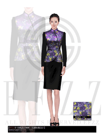 紫色女款中餐服務(wù)員制服設(shè)計圖1331