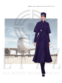 時尚深紫色空乘制服設(shè)計圖809