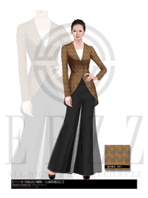 原創(chuàng)制服設(shè)計卡其色女款西餐咨客服裝款式圖521