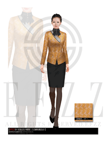 時尚淺黃色女款星級酒店大堂經(jīng)理服裝款式圖931