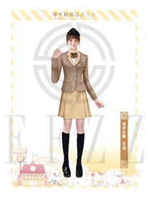 原創(chuàng)設(shè)計女款學(xué)生服制服款式圖021