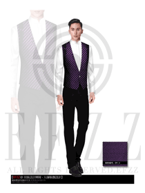 時尚紫色馬甲款中餐服務(wù)員制服設(shè)計圖1344