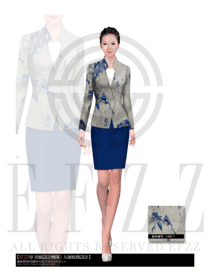 原創(chuàng)制服設(shè)計灰色女秋冬職業(yè)裝服裝款式圖1455