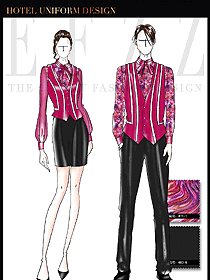 時(shí)尚男女馬甲款夜總會(huì)KTV服務(wù)員制服設(shè)計(jì)圖604