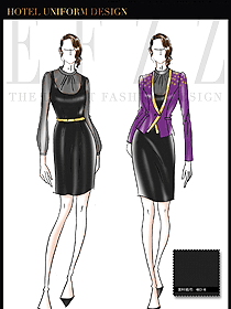 時尚連衣裙款夜總會KTV服務員制服設計圖607