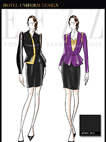 新款短裙款女裝夜總會(huì)KTV服務(wù)員制服設(shè)計(jì)圖608