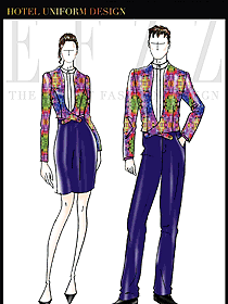 新款長袖男女款夜總會KTV服務員制服設計圖614