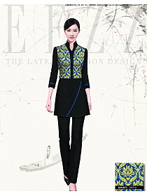 原創(chuàng)制服設計女款圍裙款酒店民族特色服裝款式圖183