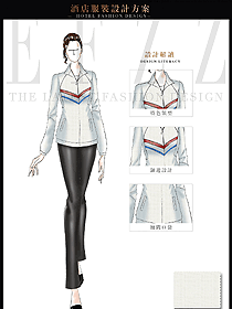 淺灰色女款SPA會(huì)所服務(wù)生服裝款式效果圖606