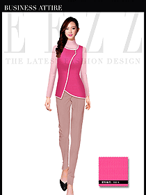 新款西瓜紅女職業(yè)裝馬夾制服效果設(shè)計(jì)圖337