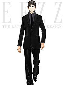 時尚黑色男款長袖保安服西裝制服設計圖068