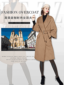 時(shí)尚卡其色女職業(yè)裝大衣服裝款式效果圖207