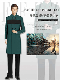 時尚墨綠色男職業(yè)裝大衣服裝款式圖112
