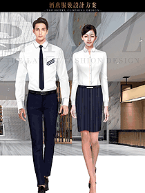 時尚簡約OL職業(yè)裝男女款星級酒店大堂經(jīng)理制服設(shè)計圖1191