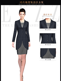 原創(chuàng)制服設(shè)計(jì)長(zhǎng)袖女秋冬職業(yè)裝服裝款式圖1503