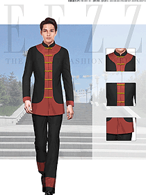 時(shí)尚長(zhǎng)袖男款民族特色酒店制服設(shè)計(jì)圖228