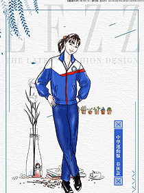 新款藍(lán)色運動服女款學(xué)生服校服款式圖051