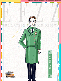 淺綠色男款學(xué)生服校服款式設(shè)計(jì)圖060