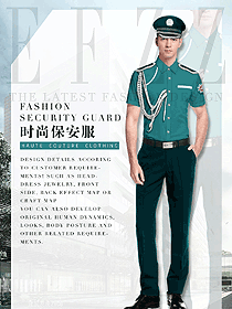 原創(chuàng)制服設計藍色男款短袖保安服款式圖361