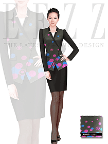 新款時尚花紋女款酒店經(jīng)理制服設(shè)計圖402