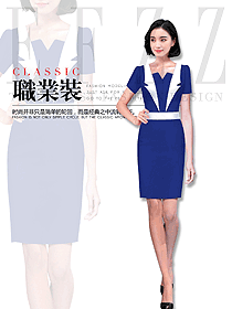 深藍(lán)色連衣裙款專(zhuān)賣(mài)店?duì)I業(yè)員制服設(shè)計(jì)圖1595