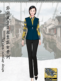 時尚女款馬甲款中餐服務(wù)員款式設(shè)計圖2011