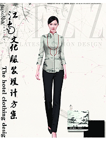 時(shí)尚水墨畫(huà)女款中餐服務(wù)員款式設(shè)計(jì)圖2014