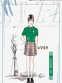 原創(chuàng)制服設(shè)計(jì)墨綠色女款學(xué)生服校服款式圖073