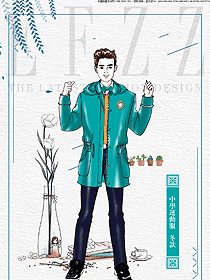 時(shí)尚長袖男款學(xué)生服校服款式設(shè)計(jì)圖078