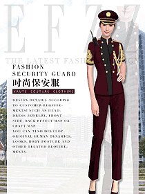 時尚女款短袖保安服設(shè)計圖378