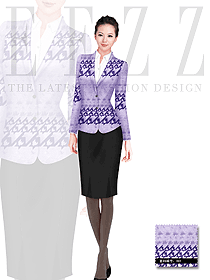 新款淺紫色女款酒店大堂經(jīng)理制服設計圖803