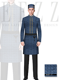 時(shí)尚長(zhǎng)袖男款星級(jí)酒店門(mén)童制服設(shè)計(jì)圖1158