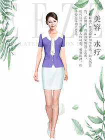 時(shí)尚短袖女款按摩技師服款式設(shè)計(jì)圖1447