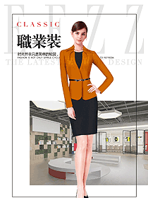 原創(chuàng)制服設計女秋冬職業(yè)裝款式效果圖1537