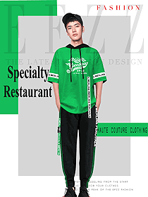 新款綠色男款快餐店服務(wù)員制服設(shè)計(jì)圖267