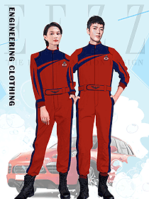 原創(chuàng)制服設(shè)計(jì)長袖春秋工程服款式效果圖1232