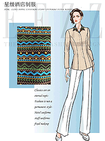 熱帶風(fēng)情酒店長袖女款客房服務(wù)員服裝款式圖643