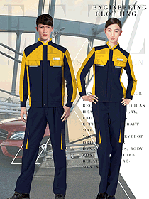 時尚藏藍(lán)色長袖春秋工程服設(shè)計圖1241