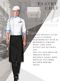 時尚白色男款廚師服款式設(shè)計圖467