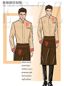 大師手繪時(shí)尚男款廚師服款式設(shè)計(jì)圖470