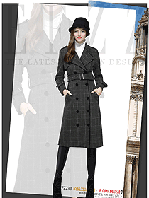 原創(chuàng)制服設(shè)計(jì)灰色女職業(yè)裝大衣服裝款式圖239