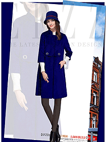新款深藍色女職業(yè)裝大衣制服設(shè)計圖245